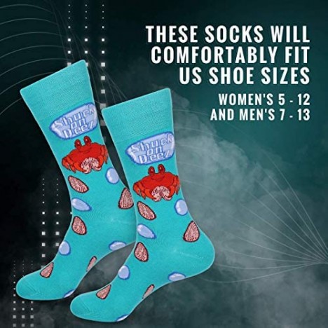 Fishing Socks Shuck On Deez Nuts Meme Socks Punny Socks Crab Socks Graphic Socks Joke Socks Casual Dress Socks