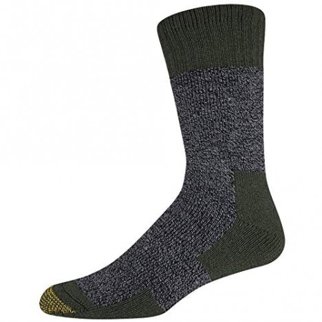 Gold Toe Men's Boot Crew Socks 2 Pairs Olive/Black Shoe Size: 6-12