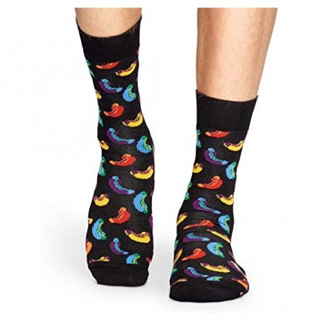 Happy Socks for Men and Women | 1 Pair Colorful Fun Unique Food Themed Printed Patterns | Premium Cotton Sock