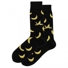 Hot Sox Mens Banana Peels Crew Socks