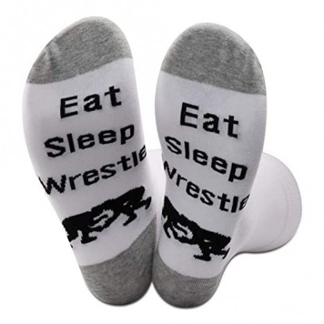 JXGZSO Wrestling Lover Gift For Women Men Eat Sleep Wrestle Socks Funny Gift for Wrestler Wrestling Coach