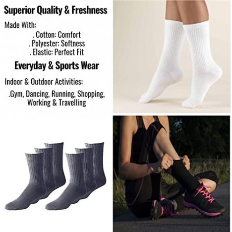 Men Crew Socks Shoe Size 10 to 13 in Black and White - Bulk Wholesale Packs