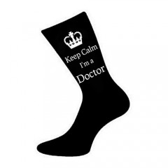 Mens Black Keep Calm i'm a Doctor Socks