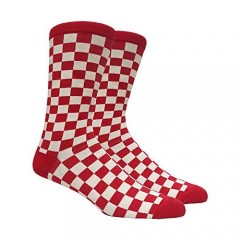 Mens Red and White Checkered Socks