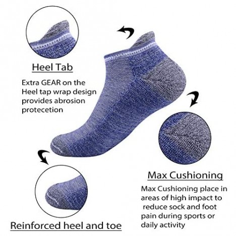 NAFFIC Men's Low Cut Socks Non Slip Casual Ankle Cushioned Mesh Breathable Tab Socks 6 Pairs