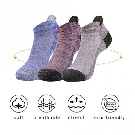 NAFFIC Men's Low Cut Socks Non Slip Casual Ankle Cushioned Mesh Breathable Tab Socks 6 Pairs