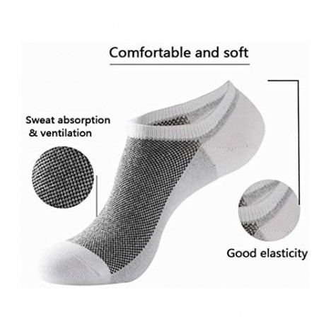 No Show Low Cut Socks Mens Cotton Casual Invisible Mesh Non-slip Durable Breathable Socks