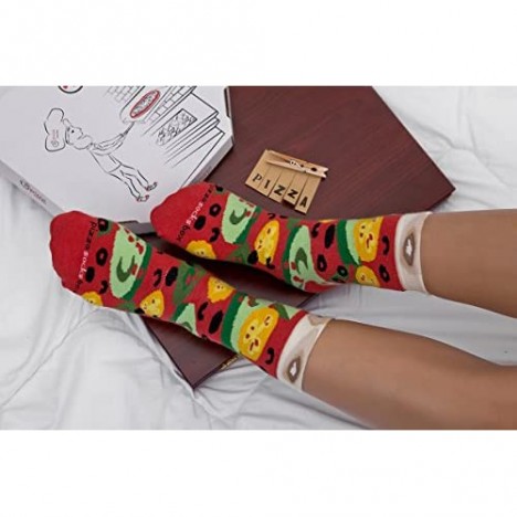 PIZZA SOCKS BOX 4 pairs MIX Hawaii Italian Vege Cotton Socks Made In EU