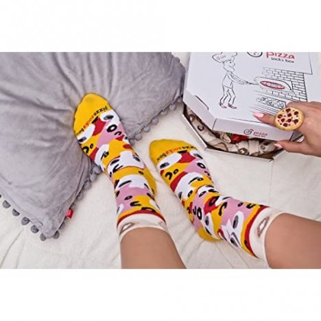 PIZZA SOCKS BOX Capriciosa 4 pairs Cotton Socks Made In Europe Unisex Funny Gift