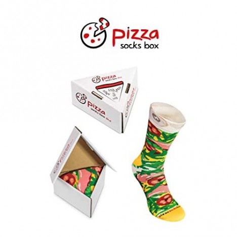 PIZZA SOCKS BOX Italian 1 pair Cotton Socks Made In Europe Unisex Funny Gift!