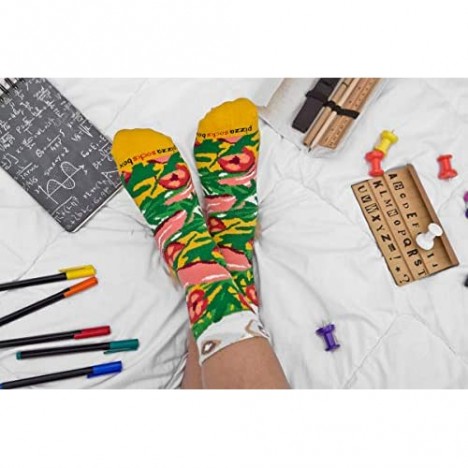 PIZZA SOCKS BOX Italian 1 pair Cotton Socks Made In Europe Unisex Funny Gift!