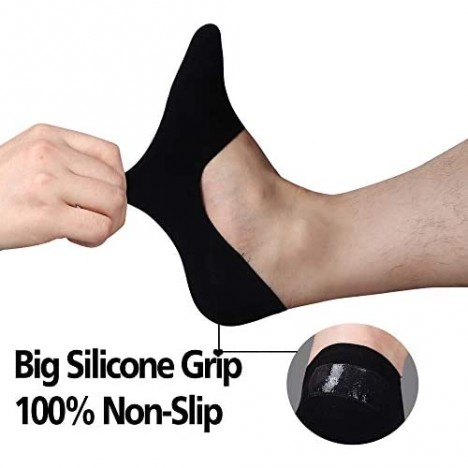 Premium Mens Non Slip No Show Socks - 3/15 Packs Thin Casual Low Cut Ankle Boat Liners Invisible Cotton Socks