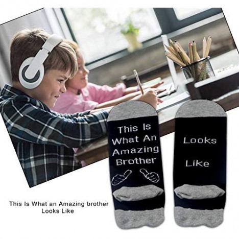 PXTIDY Funny Brother Socks This Is What An Amazing Brother Looks Like Socks Gift for Brother Awesome Brother Gifts