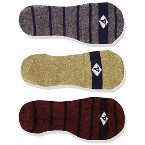 Sperry Top-sider Men's Stripe Liner 3-Pair Socks Brick Marl Assorted M/L