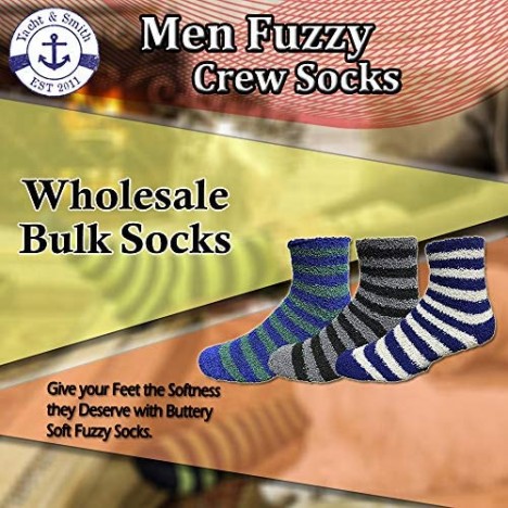 Yacht & Smith Mens Fuzzy Socks Soft Warm Winter Slipper Plush Sock