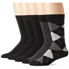 Essentials Men's 5-Pack Patterned Dress Socks