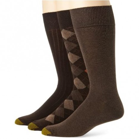 Gold Toe Men's Classic Argyle Dress Socks 3 Pairs