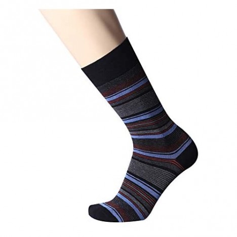 JOURNOW Mens Dress Socks - Fun Colorful Socks for Men - Combed Cotton Patterned Fashion Mens Socks 8 Pack