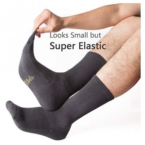 +MD 6 Pack Soft Mens and Womens Bamboo Crew Socks Smell Control Cushioned Dress Casual Socks