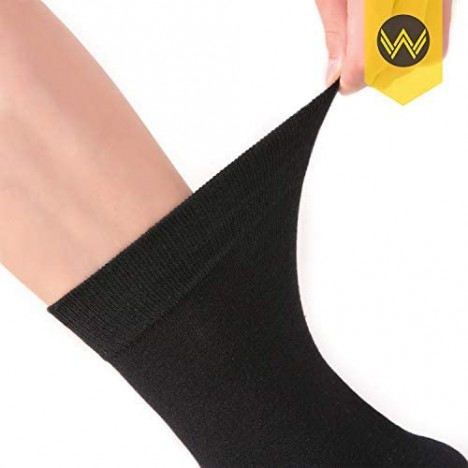 WANDER Men's Dress Socks Cotton Thin Classic lightweight Socks 6/8 Pairs Solid Soft Breathable Socks