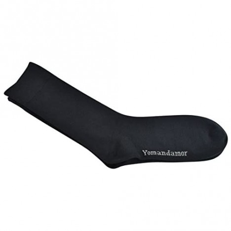 Yomandamor 5 Pairs Men's Bamboo Crew Dress Socks with Arch Support and Seamless Toe