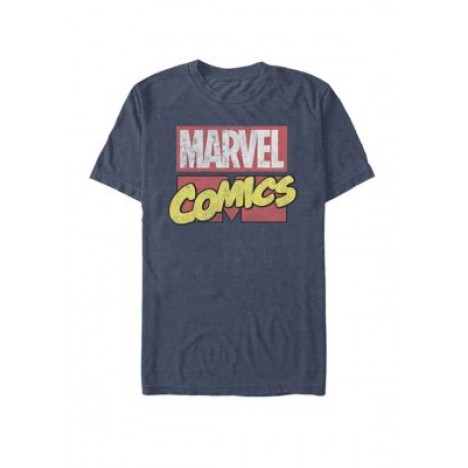 Classic Distressed Comic Logo Short Sleeve Graphic T-Shirt