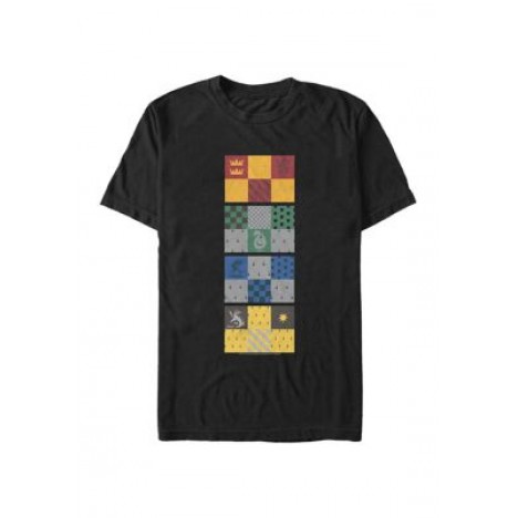 Harry Potter 4 Houses Checker Flags Graphic T-Shirt
