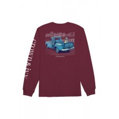 Long Sleeve Pickup Truck and Dog Graphic T-Shirt