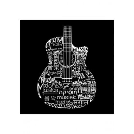 Premium Blend Word Art T-Shirt - Languages Guitar