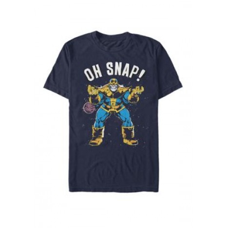 Retro Comic Style Thanos Space Oh Snap Short Sleeve T-Shirt
