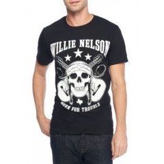 Willie Nelson Skull Born For Trouble Graphic T-Shirt