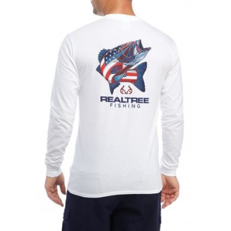 Realtree Long Sleeve Americana Fish Graphic T-Shirt