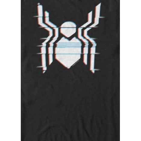Spider Man Far From Home Glitch Chest Logo Short Sleeve Graphic T-Shirt