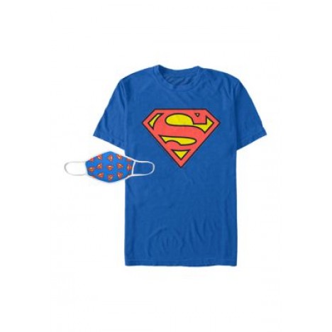 Superman Logo Combo Graphic T-Shirt and Mask
