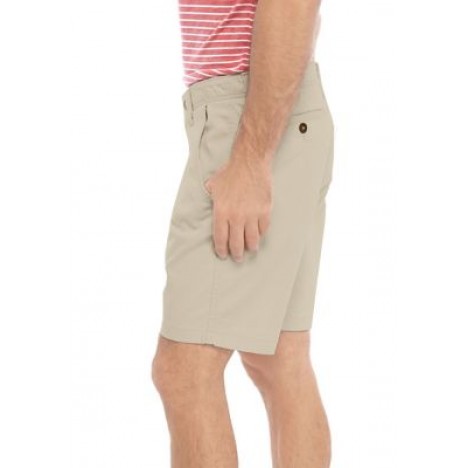9 Inch Twill Flat Front Shorts