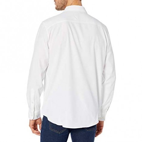 AXIST Men's Long Sleeve Slim Fit Solid Poly Str Shirt