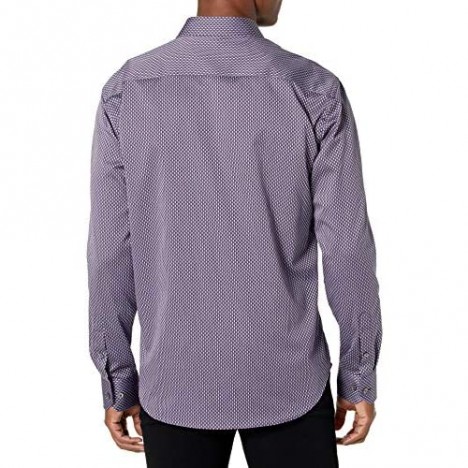 Bugatchi Men's Long Sleeve Spread Button Down Shaped Woven