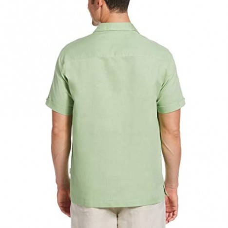 Cubavera Men's Geo Print Embroidery Short Sleeve Button-Down Shirt