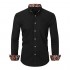 Dioufond Mens Mandarin Collar Shirts Button Down Banded Collar Shirts for Men Black 2XL