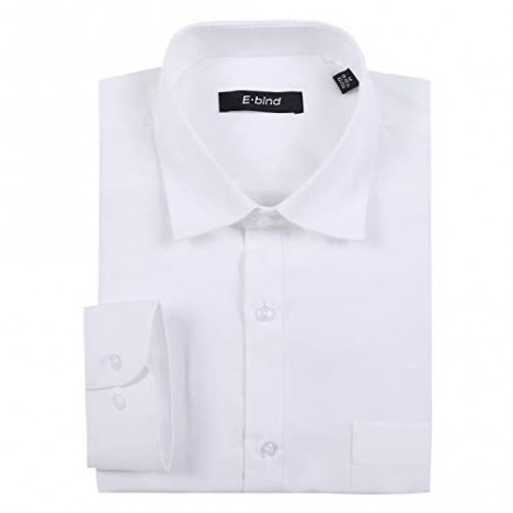 Ebind Men Oxford Shirts Casual Long Sleeve Solid Plain Button Down Shirt