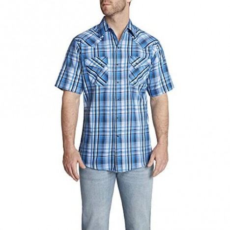 ELY CATTLEMAN Men's Tall Size Short Sleeve Textured Dobby Western Shirt