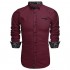 JINIDU Men's Fashion Shirt Casual Slim Fit Long Sleeves Button Down Dress Shirt