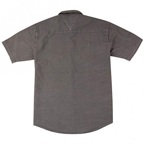 Men's Short Sleeve Button-Down Casual Shirt with Pockets | Lightweight Cotton