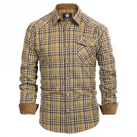 PJ PAUL JONES Men's Classic Plaid Work Shirt Long Sleeve Vintage Plaid Button Down Shirt Jacket
