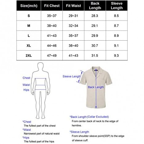 PJ PAUL JONES Mens Short Sleeve Linen Shirts Summer Casual Camp Collar Button Down Linen Shirt