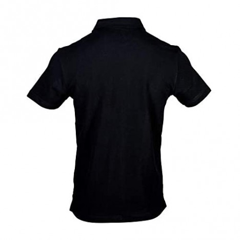 Raceday Classics Luxury Quality Button Down Shirt with Perfect Collars Short Sleeves Regular Fit Black Cotton Mesh