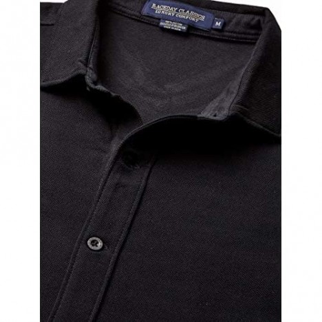 Raceday Classics Luxury Quality Button Down Shirt with Perfect Collars Short Sleeves Regular Fit Black Cotton Mesh