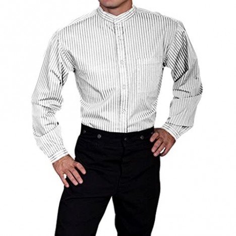 Scully Men's Wahmaker by Striped Button Long Sleeve Western Shirt Big - Rw221-Blk-B