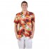 Tropical Luau Beach Floral Sunset Print Men’s Hawaiian Aloha Shirt