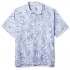 Van Heusen Men's Big & Tall Tall Air Tropical Short Sleeve Button Down Poly Rayon Shirt Colony Blue Leaf XX-Large Big